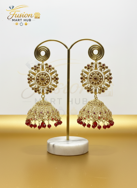 Golden & Maroon Jhumkay